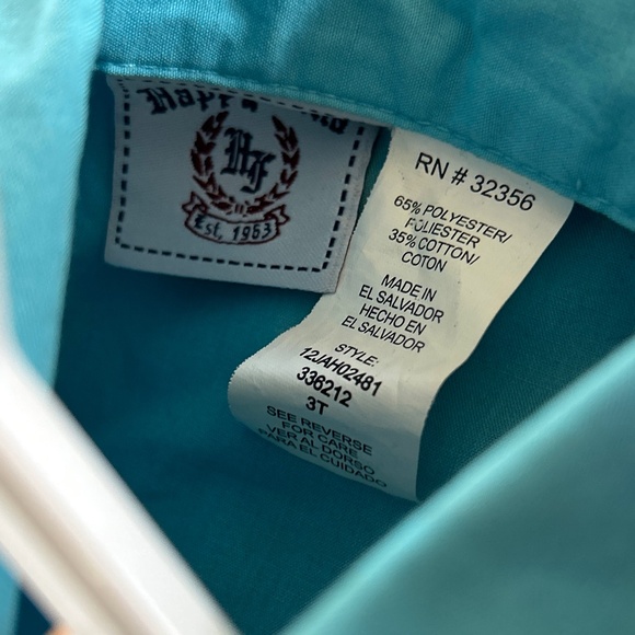 🍁Turquoise Button Down 4 Piece Toddler Suit Set - Picture 7 of 8